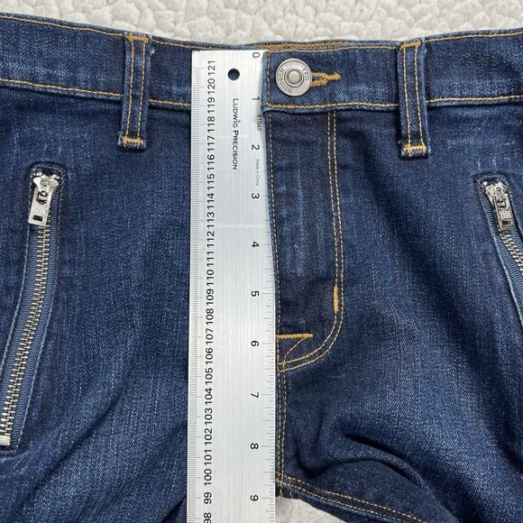 Hudson Moto Jeans Skinny Ankle Zip Pocket Dark Wash Denim Size 27 Y2K Streetwear - Picture 15 of 16